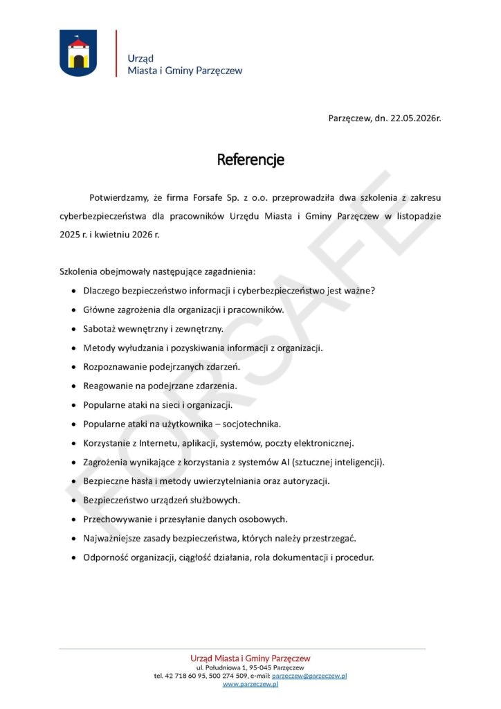 <p>Szkolenie z zakresu cyberbezpieczeństwa</p>
