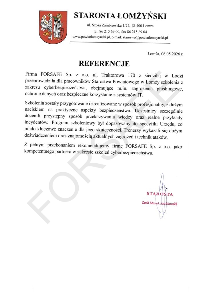 <p>Szkolenie z zakresu cyberbezpieczeństwa</p>
